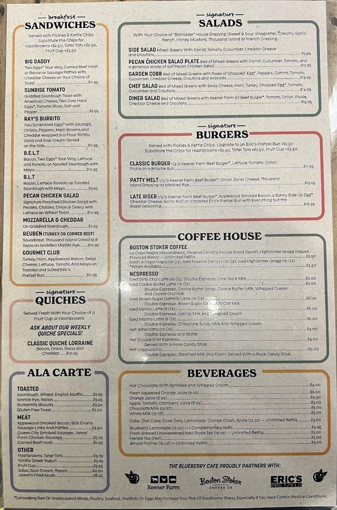 The Blue Berry Café Bellbrook Menu image 2