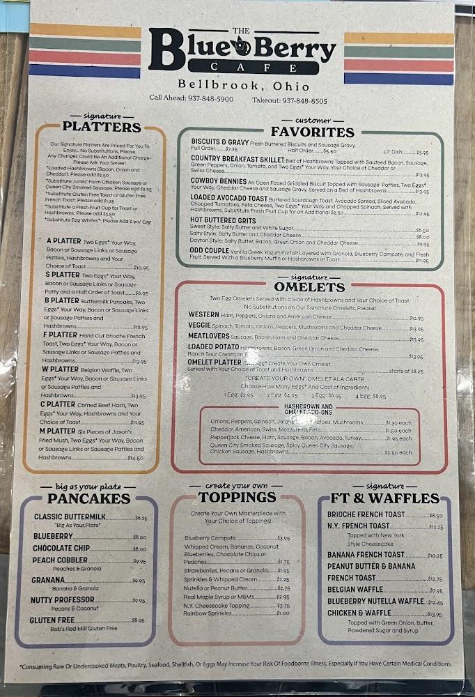 The Blue Berry Café Bellbrook Menu image 4